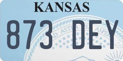 KS license plate 873DEY