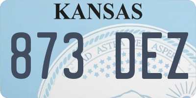 KS license plate 873DEZ