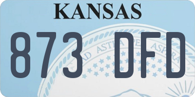 KS license plate 873DFD