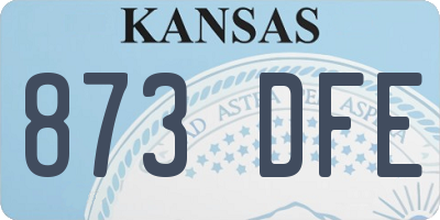 KS license plate 873DFE