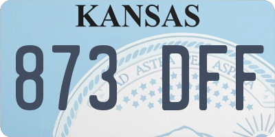 KS license plate 873DFF