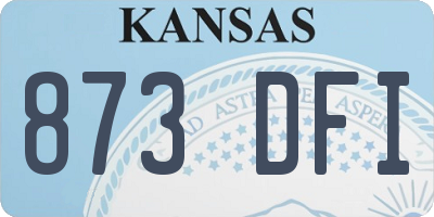 KS license plate 873DFI