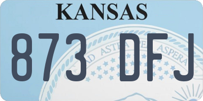 KS license plate 873DFJ
