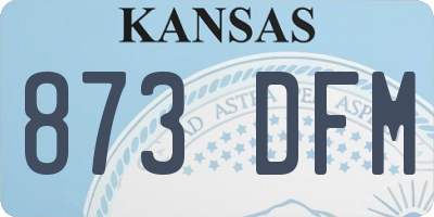 KS license plate 873DFM