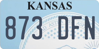 KS license plate 873DFN