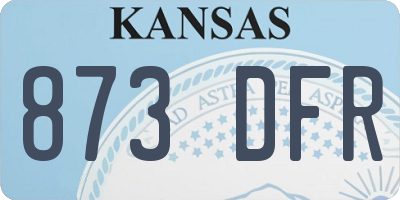 KS license plate 873DFR