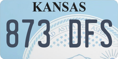 KS license plate 873DFS