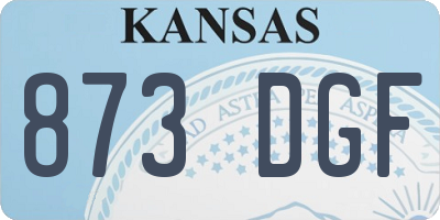 KS license plate 873DGF