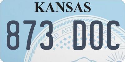 KS license plate 873DOC