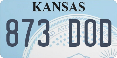 KS license plate 873DOD