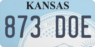 KS license plate 873DOE