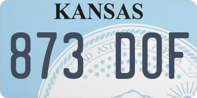KS license plate 873DOF