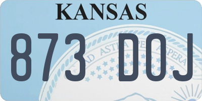 KS license plate 873DOJ