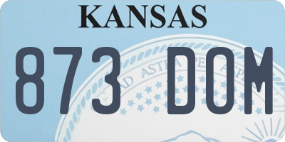 KS license plate 873DOM
