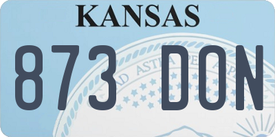 KS license plate 873DON