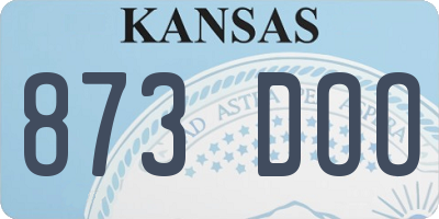 KS license plate 873DOO