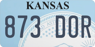 KS license plate 873DOR