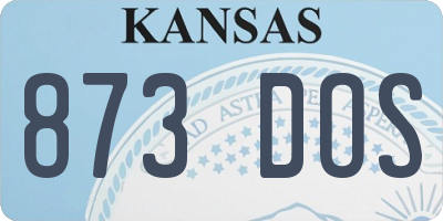 KS license plate 873DOS