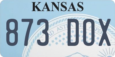 KS license plate 873DOX