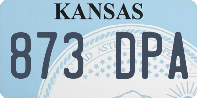 KS license plate 873DPA