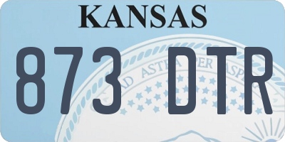 KS license plate 873DTR
