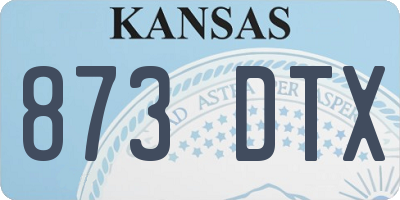 KS license plate 873DTX