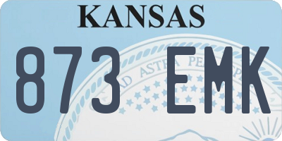 KS license plate 873EMK