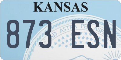KS license plate 873ESN