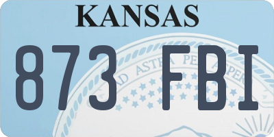 KS license plate 873FBI