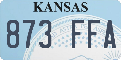 KS license plate 873FFA