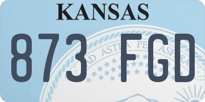 KS license plate 873FGD