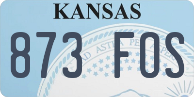 KS license plate 873FOS
