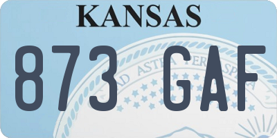 KS license plate 873GAF