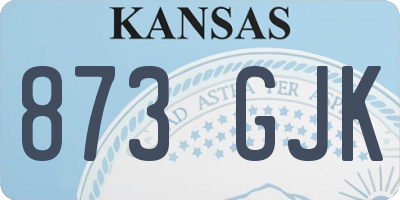 KS license plate 873GJK