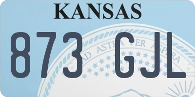 KS license plate 873GJL
