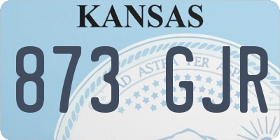 KS license plate 873GJR
