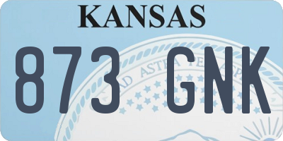 KS license plate 873GNK