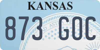 KS license plate 873GOC