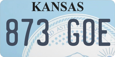 KS license plate 873GOE