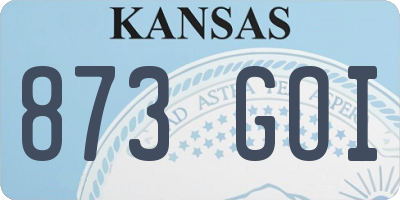 KS license plate 873GOI