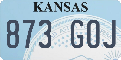 KS license plate 873GOJ