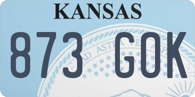 KS license plate 873GOK