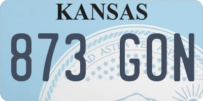 KS license plate 873GON