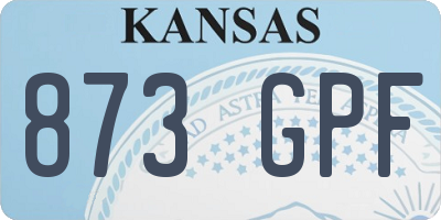 KS license plate 873GPF