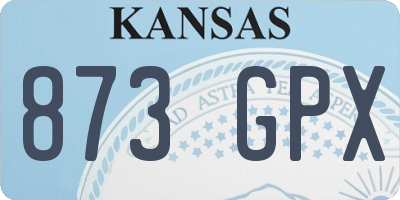 KS license plate 873GPX