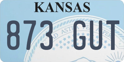 KS license plate 873GUT