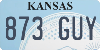 KS license plate 873GUY