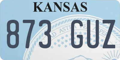 KS license plate 873GUZ