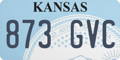 KS license plate 873GVC