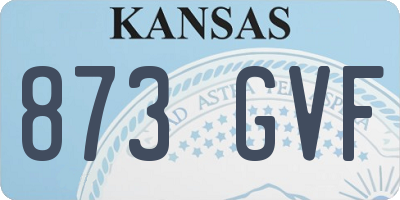 KS license plate 873GVF
